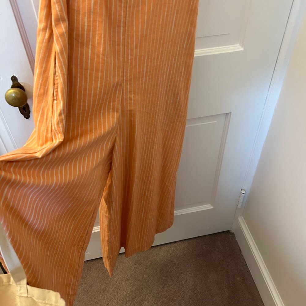 Uniqlo Marimekko Orange Striped Linen Jumpsuit Size XXS - Picture 4 of 4